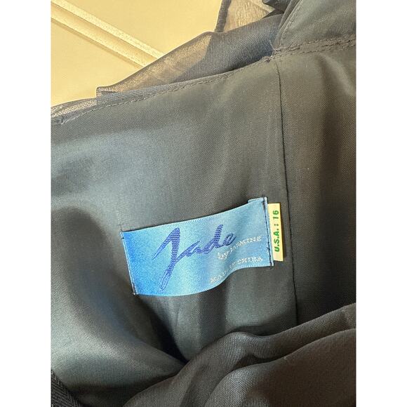 Jade by Jasmine Black Ruffle One Shoulder Maxi Dress Holiday Wedding Size 16 - Picture 5 of 6